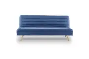 Sarantino 3 Seater Modular Linen Fabric Sofa Bed Couch - Dark Blue
