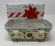 NIB Temptations Old Work 12 Oz Mini Loaf Pan LID By Tara Bakeware Christmas