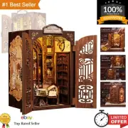 Elegant DIY Book Nook Kit - Mini Library with Furniture & Cozy Cat Scene