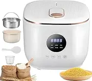Low Sugar Rice Cooker, 3L Portable Rice Cooker with 5 Cooking Modes, 24-Hour Timer, Non-Stick Ceramic Glaze Interior, Stainless Steel Steamer Basket, Low Carb Steamer for Families