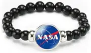[vmcoatdu] NASA Astronaut Space Shuttle Logo Bracelet Elastic Rope Beaded Bracelet Souvenir Gifts for Men Women, One size, Alloy, glass