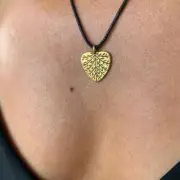 Bohdi Leaf Pendant brass charm necklace