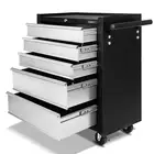 5 Drawer Tool Box Trolley Lockable Storage Cabinet Garage Tools Chest on Wheels
