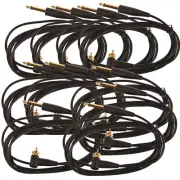 10pc Tattoo Power Supply Silicone Right Angle RCA Clip Cord 1/4" Phono Plugs 6ft