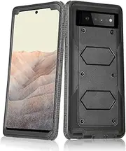 Asuwish Phone Case for Google Pixel 6 Pro Cover Hybrid Shockproof Drop Proof Protective Cell Accessories Dual Layer DropProof Dustproof Slim Hard Pixel6Pro Pixel6 XL 6XL Pixle 6Pro 5G Women Men Black