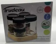 New Trudeau 7 Piece Spice Rack With Rotating Bamboo Base