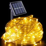Warm White Solar Rope Fairy String Garden Lights 100 LED Outdoor Decor Strips