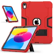 MCC Stylish Shockproof iPad (A16) 11" 2025 Case Cover Kids Apple 11-inch 11th Gen [Red+Black]