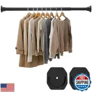 DwelSpire Closet Rod - 30-64 Inches, No Drilling Closet Rod Extender Hanging