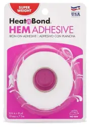 Iron on Adhesive Heat N Bond Hem No Sew Hemming Tape for Light Fabric 3/4″X 8Yds