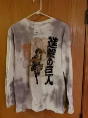 Attack On Titan Medium Graphic T Tie Dye Long Sleeve 100% Cotton Sleeve Graphic