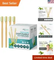 144 Pack Disposable Bamboo Toothbrushes with Toothpaste Built In - Prepasted ...