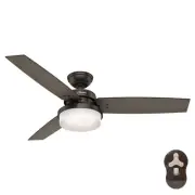 Hunter 52" Sentinel Ceiling Fan Dimmable LED Light Remote Modern Contemporary