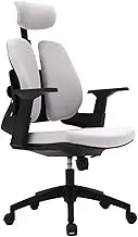 Executive Desk Chair Ergonomic Fabric Mid-Back Task Chair Office Chair High Back, Rolling Desk Chair with Adjustable Armrest, Lumbar Support, Headrest Office Chair(Gray)