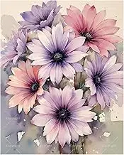 TAOPAOLAB Floral Art Paint by Numbers Kit for Adults - DIY Pastel Purple and Pink Flowers Painting on Canvas 16x20 Inches, Acrylic Paint Set, Suitable for Beginners, Art for Home Decoration or Gifts