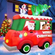 Christmas Santa Deer Snowman Drive Car Truck Airblown Inflatable Decor Blow Up