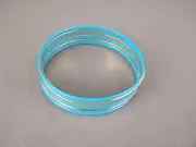 Aqua Gold tone thin skinny set pack of 7 kids girls bangle bracelet 7 1/8" long