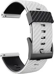 24MM for Suunto 7/Suunto D5 Replacement Wristband Silicone Sports Smart Watch Straps for Suunto 9 Baro/Sport Wrist HR Baro Watchband (Color : White Black, Size : for suunto 9)