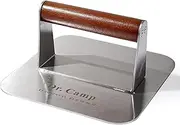 Dr.Camp 7 INCH Stainless Steel Smash Burger Press,Smasher Hamburger Press,Bacon Press, Grill Press with Wood Handle