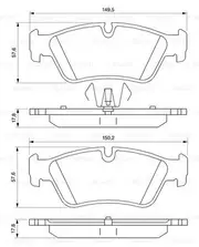 Bosch Front Brake Pads for Bmw 120D E 87 2L Diesel 20 4D 4 2004 - 2007