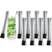 8 Set Muddler for Cocktails Mixing Spoon 8" Stainless Steel Muddler and 10" B...