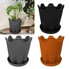 Flowerpot Planter Box with Base Home Decor Silicone Flower Plant Container with