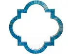 Mirror frame bone inlay Clover Handmade Bone Blue Home Décor Art