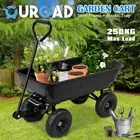 250kg Garden Cart Poly Pull Dump Hand Trailer Wagon Lawn Wheelbarrow Yard Farm