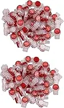 110PCS Gel Splice UR Connector 3 Port Wire Connectors (Red+Clear)