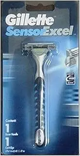 Gillette Contemporary Chrome Razor, 2 Blades, Self-Adjusting, Men's Unisex Manual Shaver