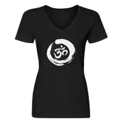 Womens Om V-Neck T-shirt #3347