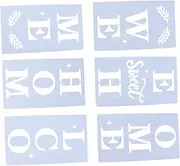 CORHAD 6pcs Welcome Home Painting Stencils Reusable Templates for Wood Door Porch Decoration Material Easy to Use for DIY Art Projects Durable Washable Design