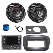 JBL Marine Radio, Antenna, 2x 6.5" 150W Black Speaker w/Wire,Spa Bezel, Adapter