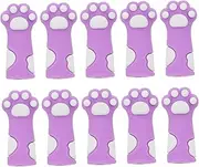 Hohopeti 10 Pack Knitting Needle Protectors Cat Paw Silicone Covers Protect Your Needles Cute Stitch Markers Cuticle Nipper Protector Scissors Case