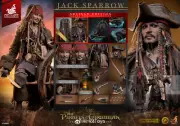 In Stock New Hot Toys DX39AE Pirates Caribbean 5 Jack Sparrow Rooted Hair Figure