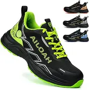 [UOQC] Lightweight Safety Trainers Man Comfortable Safety Shoes Breathable Non Slip Cushioning Women Steel Toe Cap Work Shoes Construction Industrial
