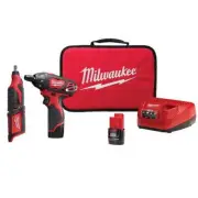 Milwaukee Electric Screwdrivers M12 12V Li-Ion Cordless 1/4" Heavy-duty Tool Red