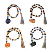 Halloween Bead Garland with Tassel Fall Bead Garland Wreath Rustic Boho