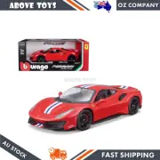 Bburago Highly Precision Diecast Toy Ferrari R&P 488 Pista Racing Red 1:24