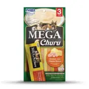 Inaba Dog MEGA Churu Meal Topper Treat Chicken & Cheese Puree - 18 x 48g Tubes