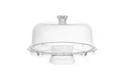Lemon & Lime Crystal Plastic Multifunction Cake Display Stand With Lid 32x31cm