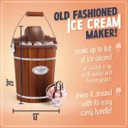 Ice Cream Frozen Yogurt Gelato Maker Easy Powerful Electric No Manual Effort 6Qt