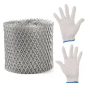 Gutter Guard Leaf Protection Mesh Roll 12cm*600cm Leaf Guards with Gloves Sliver
