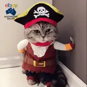 New Funny Pet Clothes Pirate Dog Cat Costume Suit Corsair Dressing up Party Appa
