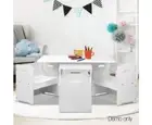 Kids Childrens Craft Meals Activity Play Table & Chair Set w/ Storage Toy Box