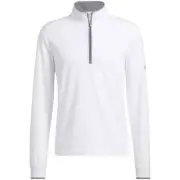 Men's adidas UPF Quarter Zip Pullover - White/Gray Three SM