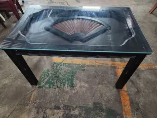 [閣樓二手傢俱] 台南二手家具 強化玻璃 餐桌特價6800