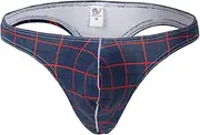 [Legou] Men's Cotton Low Rise G-String Bulge Pouch T-Back Thongs Picture Color XL
