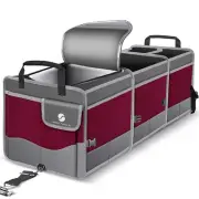 Trunk Organizer with Cooler, Collapsible Trunk Storage Container with Non Sli...