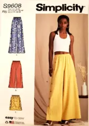 Simplicity 9608 Misses Pants & Skirts Sizes 14-22 Easy-to-Sew Sewing Pattern